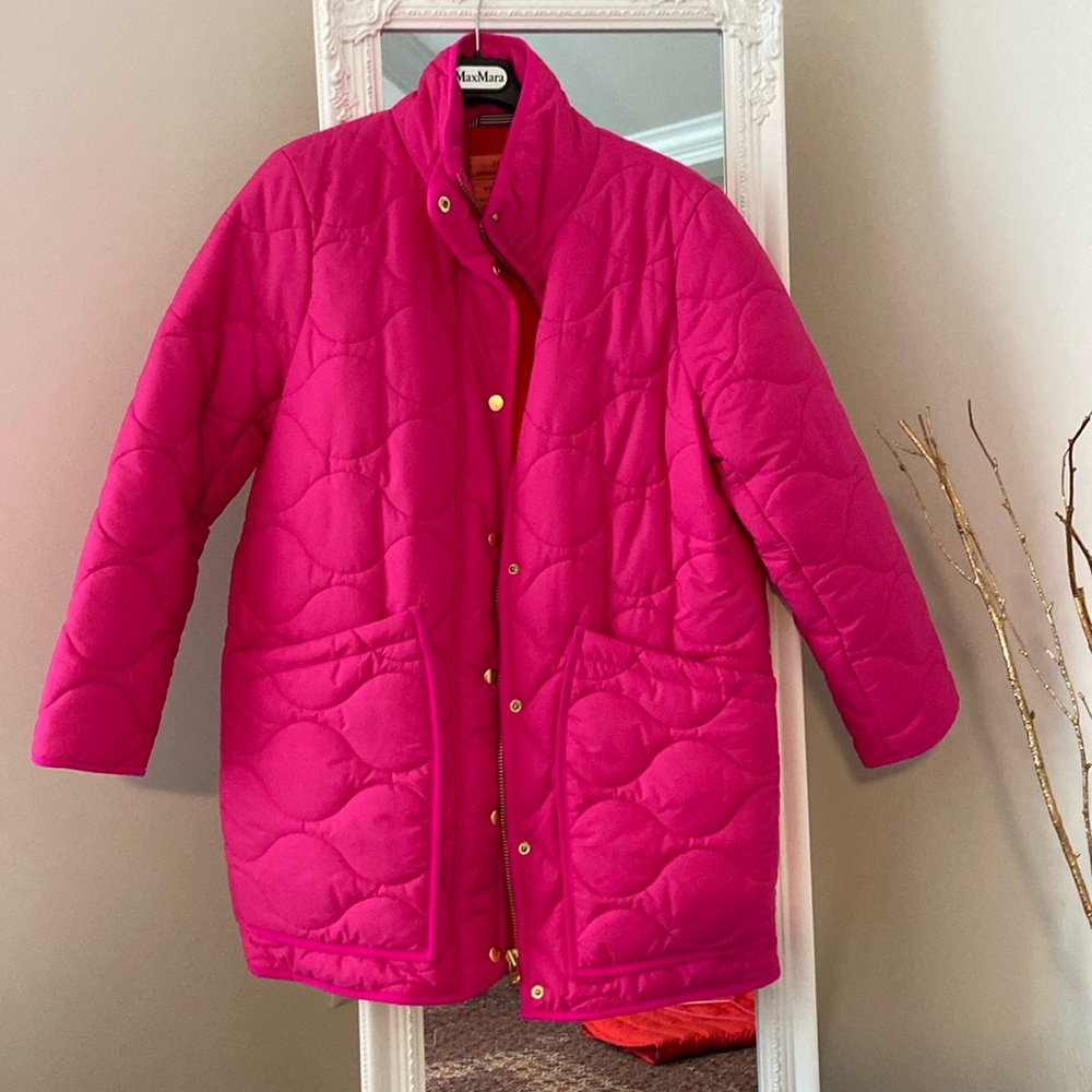 Like new !!!! J crew pink puffer